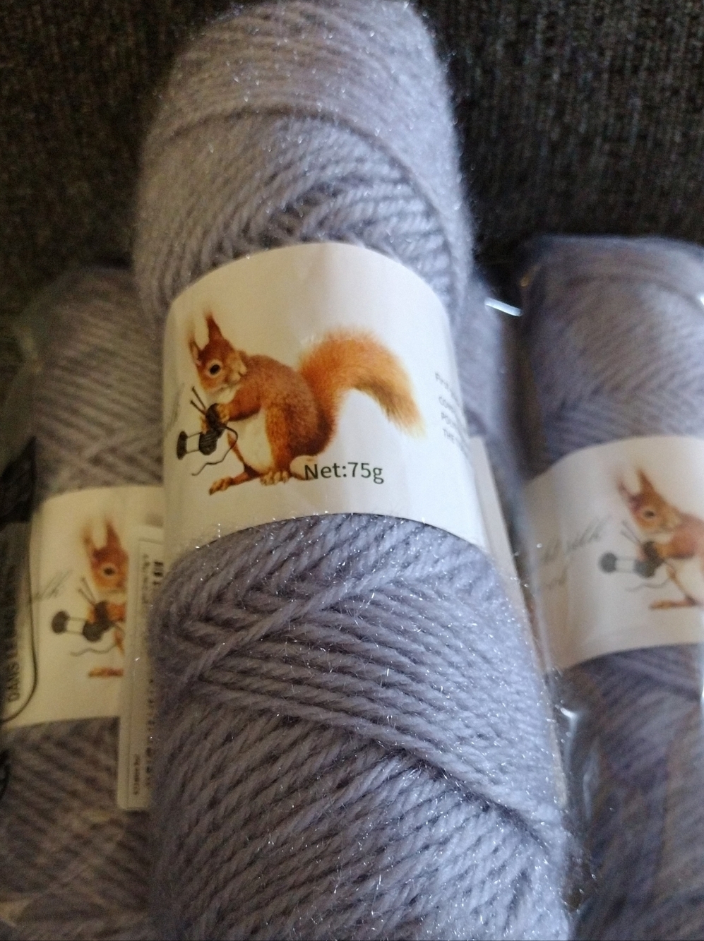 Light Gray Sparkle Yarn Skein - 100 % Polyester